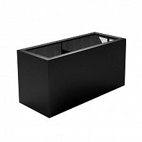 Fibreglass Trough Black Grey Matt Textured Planter H40 L60 W40 cm, 96L