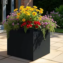 PURE Cube Outdoor Fiberglass Planter