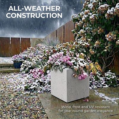 IDEALIST Lite Square Box Contemporary Marble Light Concrete Planter
