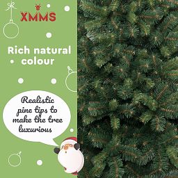 XMMS Dublin Artificial Christmas Tree with Tree Skirt & Cotton Gloves Pine Green Needles