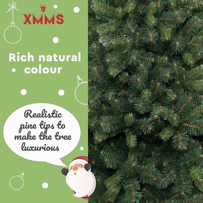 XMMS Dublin Artificial Christmas Tree with Tree Skirt & Cotton Gloves Pine Green Needles