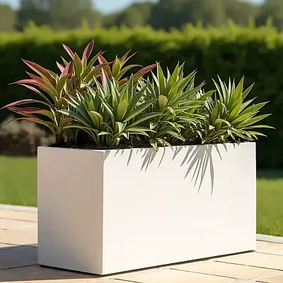 IDEALIST Lite Contemporary Light Concrete High Trough Planter
