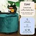 Premium Footstool with Storage Round Velvet Ottoman Storage Pouffe on Feet by Froppi