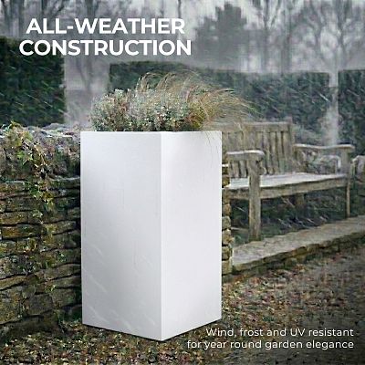 IDEALIST Lite Tall Square Contemporary Light Concrete Planter