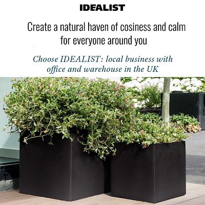 IDEALIST Lite Square Box Contemporary Light Concrete Planter