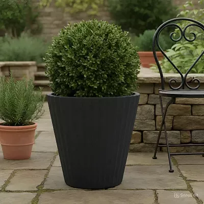 IDEALIST Lite Vintage Ribbed Round Vase Outdoor Planter