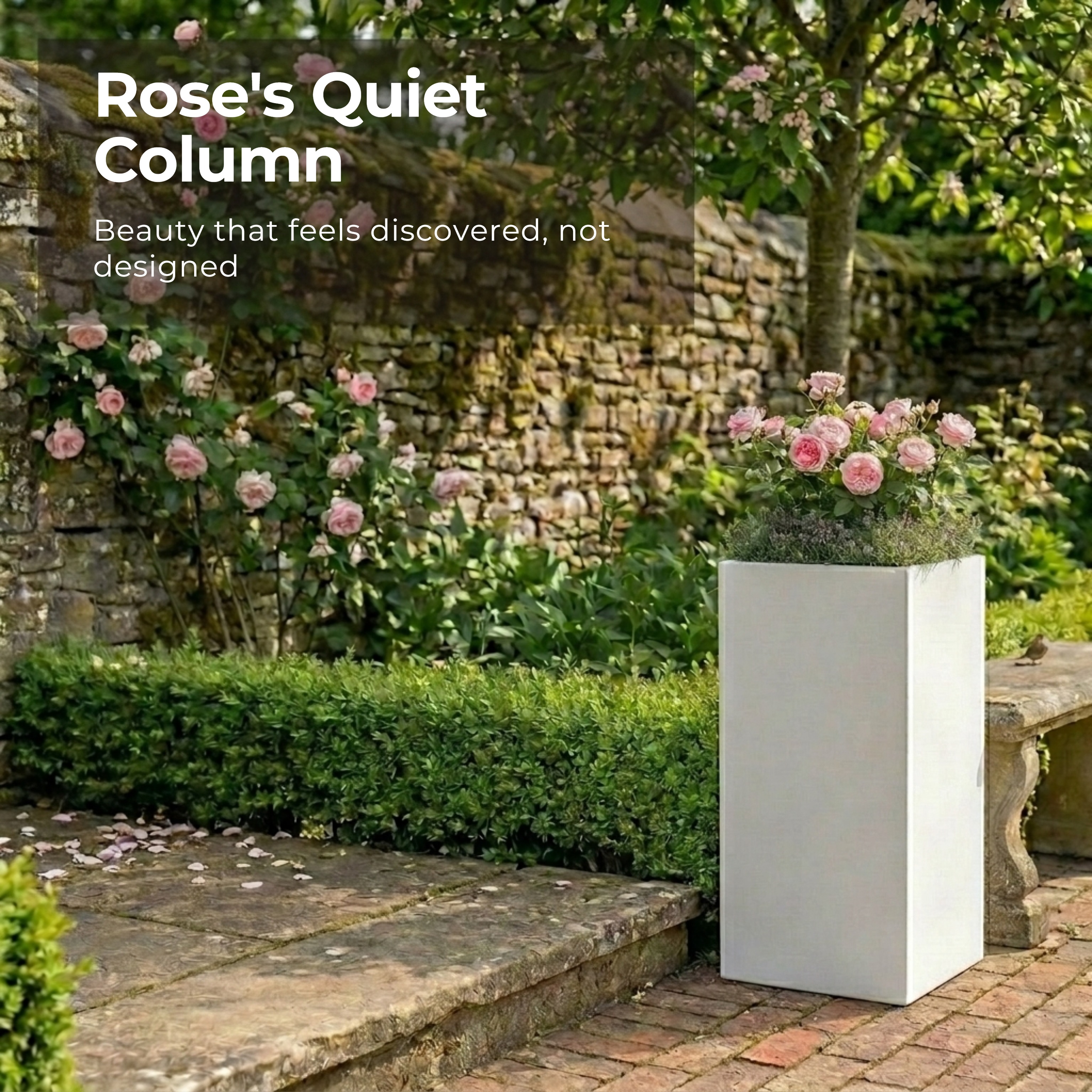 IDEALIST Lite Tall Square Contemporary Light Concrete Planter