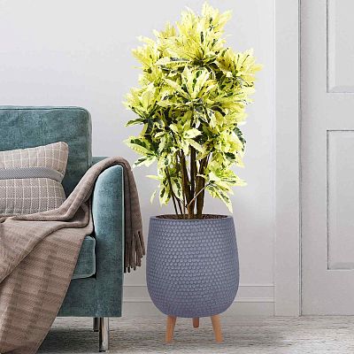 IDEALIST Lite Honeycomb Style Egg Planter on Legs, Round Pot Plant Stand Indoor