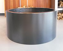 Bellis Outdoor Fiberglass Round Black Matt Textured Planter D100 H60 c...