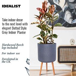 IDEALIST Lite Dotted Style Planter on Legs, Round Plant Pot Indoor