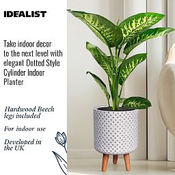 IDEALIST Lite Dotted Style Planter on Legs, Round Plant Pot Indoor