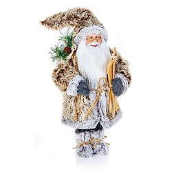 Christmas Alpine Santa Figurine with Glasses