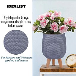 IDEALIST Lite Honeycomb Style Egg Planter on Legs, Round Pot Plant Stand Indoor