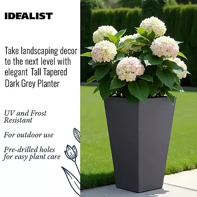 IDEALIST Lite Tall Tapered Contemporary Light Concrete Planter