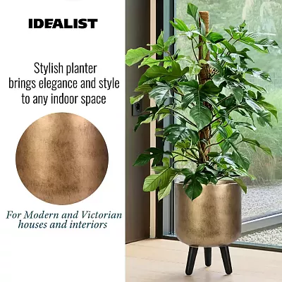 IDEALIST Lite Round Planter on Legs, Round Pot Plant Stand Indoor