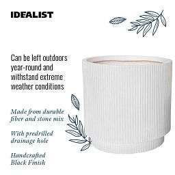IDEALIST Lite Vertical Ribbed Cylinder Outdoor Planter