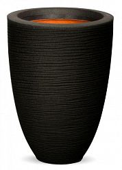 Round Resin Ribbed Planter by Cadix Capi Tutch Vase Elegance Low Round Resin Ribbed Planter by Cadix Capi Tutch Vase Elegance Low