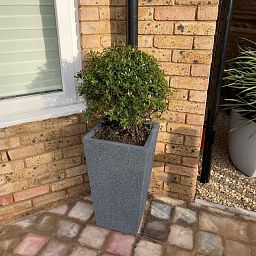 IDEALIST Lite Textured Concrete Effect Tall Tapered Outdoor Planter