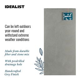 IDEALIST Lite Tall Square Contemporary Light Concrete Planter