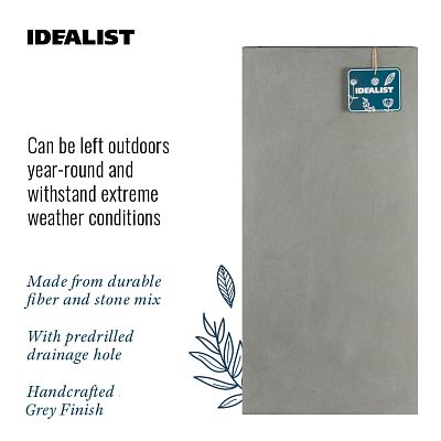 IDEALIST Lite Tall Square Contemporary Light Concrete Planter
