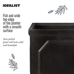 IDEALIST Lite Faux Lead Chelsea Light Concrete Tall Square Planter