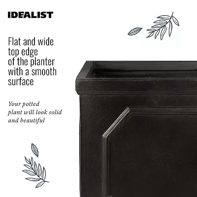 IDEALIST Lite Faux Lead Chelsea Light Concrete Tall Square Planter