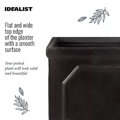 IDEALIST Lite Faux Lead Chelsea Light Concrete Tall Square Planter