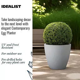 IDEALIST Lite Contemporary Light Concrete Egg Planter