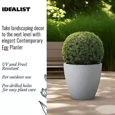 IDEALIST Lite Contemporary Light Concrete Egg Planter