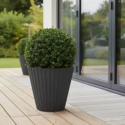 IDEALIST Lite Vintage Ribbed Round Vase Outdoor Planter