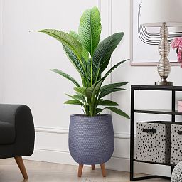 IDEALIST Lite Honeycomb Style Egg Planter on Legs, Round Pot Plant Stand Indoor