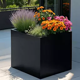 PURE Cube Outdoor Fiberglass Planter