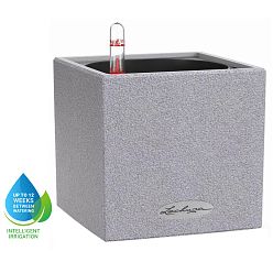 LECHUZA CANTO Stone Square Poly Resin Indoor Self-watering Planter