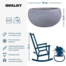 IDEALIST Lite Classic Smooth Bowl Outdoor Planter