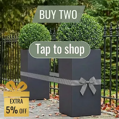 IDEALIST Lite Tall Square Contemporary Light Concrete Planter