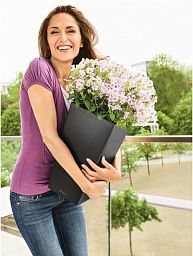 LECHUZA CUBICO Color Square Tall Poly Resin Self-watering Planter