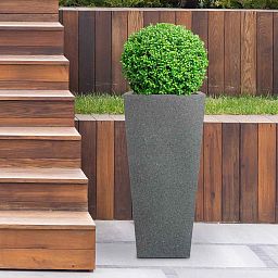 IDEALIST Lite Textured Concrete Effect Tall Tapered Outdoor Planter