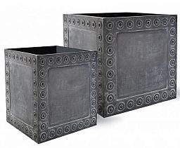 Cromwell Fiberglass Cube Antique FL Planter Pot In/Out