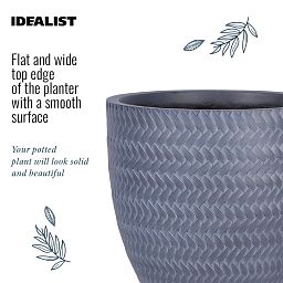 IDEALIST Lite Plaited Style Round Planter Outdoor Plant Pot