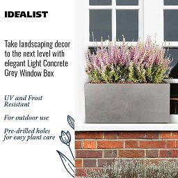 IDEALIST Lite Contemporary Light Concrete Trough Planter Set