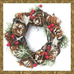 Snowy Pine Wreath Artificial Branch Plant