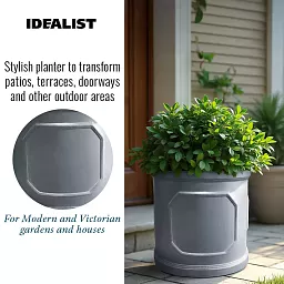 IDEALIST Chelsea Light Concrete Cylinder Garden Planter