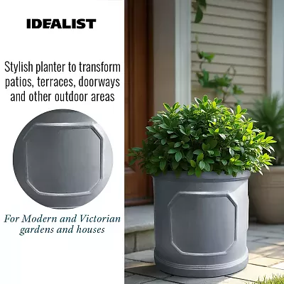 IDEALIST Chelsea Light Concrete Cylinder Garden Planter