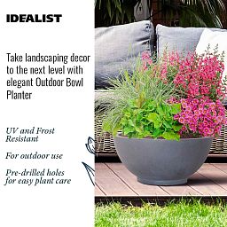 IDEALIST Lite Dish Style Smooth Bowl Outdoor Planter
