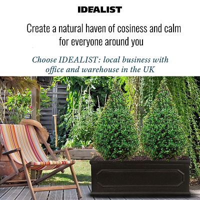 IDEALIST Lite Faux Lead Chelsea Light Concrete Through Planter