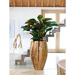 Banana Round Tall Polystone Indoor Planter