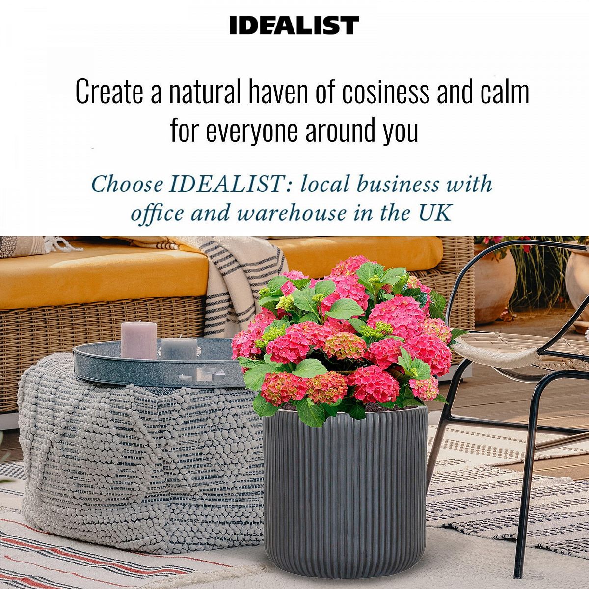 Ribbed Round Outdoor Planter by Idealist Lite