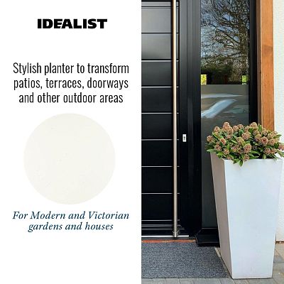 Tall Tapered Contemporary Light Concrete Planter by Idealist Lite