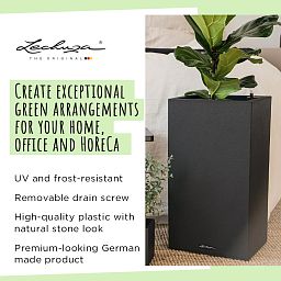LECHUZA CANTO Stone High Square Tall Poly Resin Self-watering Planter