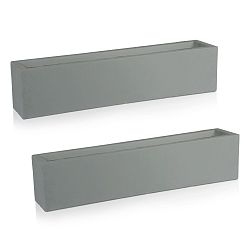 IDEALIST Lite Window Box Light Concrete Planter Set